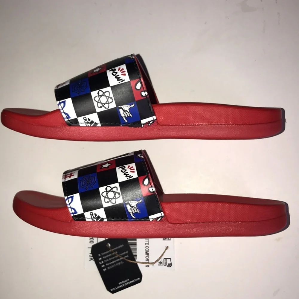 NWT Boy’s Adidas Adilette Spider-Man Slides